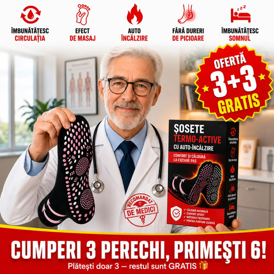 3+3 GRATIS PERECHI Șosete de Refacere cu Masaj și Încălzire